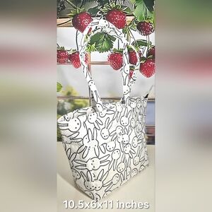 Chic White Bunny (Miffy Inspired) Print Tote Bag